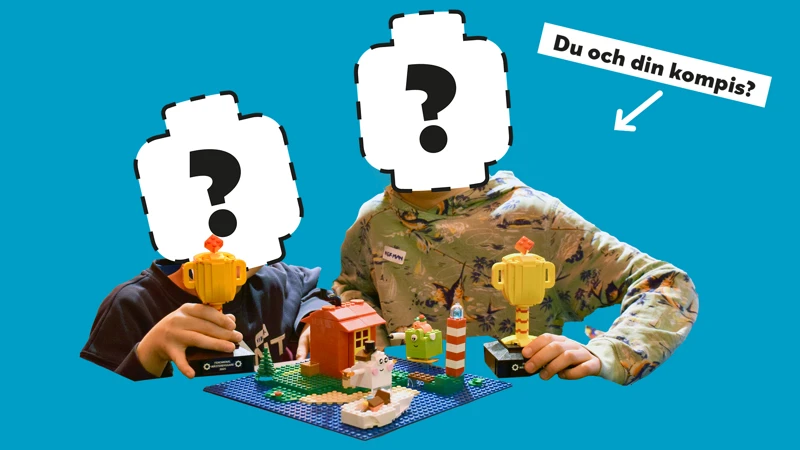 Några personer som leker med Lego.
